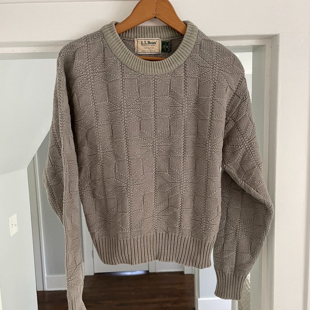 L.L. Bean Vintage Grey Sweater 100% Cotton